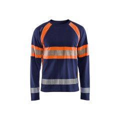 Blaklader 3510 Long-Sleeved T-Shirt High Vis (Navy/High Vis Orange)