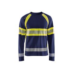 Blaklader 3510 Long-Sleeved T-Shirt High Vis (Navy/High Vis Yellow)