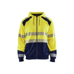 Blaklader 3546 High Vis Hooded Sweater (Yellow/Navy Blue)