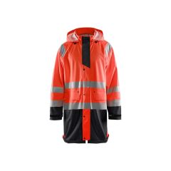 Blaklader 4324 Rain Jacket High Vis Level 1 - Waterproof, Windproof (Red/Black)