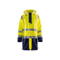 Blaklader 4324 Rain Jacket High Vis Level 1 - Waterproof, Windproof (Yellow/Navy Blue)