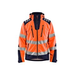 Blaklader 4491 Softshell Jacket High Vis - Waterproof, Windproof (High Vis Orange/Navy)