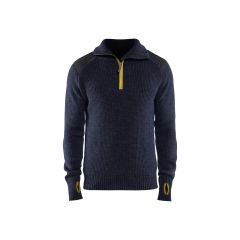 Blaklader 4630 Wool Sweater (Dark Navy/High Vis Yellow)