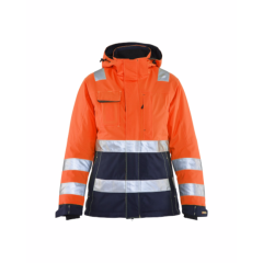 Blaklader 4872 Ladies High Vis Winter Jacket - Waterproof, Quilt Lined (Orange/Navy Blue)