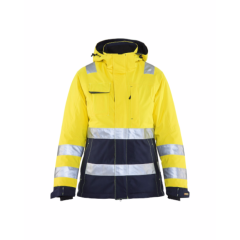 Blaklader 4872 Ladies High Vis Winter Jacket - Waterproof, Quilt Lined (Yellow/Navy Blue)