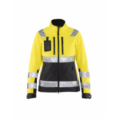 Blaklader 4902 Ladies High Vis Softshell Jacket - Waterproof, Windproof (Yellow/Black)