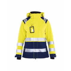 Blaklader 4904 Ladies High Vis Shell Jacket - Waterproof, Windproof (Yellow/Navy Blue)