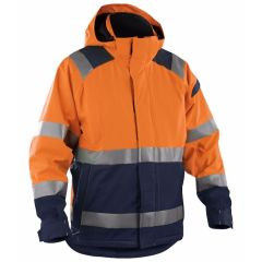 Blaklader 4987 Hi Vis Waterproof Shell Jacket (Orange/Navy Blue)