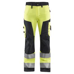 Blaklader 7155 Ladies High Vis Work Trousers without Nail Pockets (Yellow / Black)