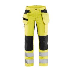 Blaklader 7163 Ladies High Vis Trousers with Stretch (High Vis Yellow/Black)