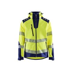 Blaklader 4491 Softshell Jacket High Vis - Waterproof, Windproof (High Vis Yellow/Navy)