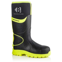 Buckbootz BBZ8000 High Visibility Safety Neoprene Wellington Boots - Buckler (Black/Yellow)