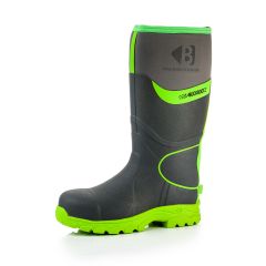 Buckbootz BBZ8000 High Visibility Safety Neoprene Wellington Boots - Buckler - Grey / Green