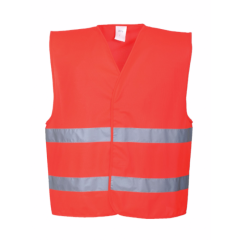 Portwest C474 Hi-Vis Two Band Waistcoat Vest (Red)
