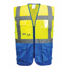 Portwest C476 Warsaw Hi-Vis Executive Vest (Yellow/Blue)