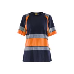Blaklader 3410 Women's Hi-Vis T-Shirt - Navy Blue/Orange