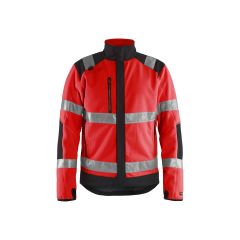 Blaklader 4888 Hi-Vis Windproof Fleece Jacket - Red Hi-Vis/Black