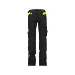 Dassy 201136 Canton Women's Work Trousers with Stretch and Knee Pockets - Black/Fluo Yellow
