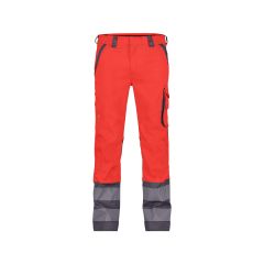 Dassy 201076 Minnesota Stretch Hi-Vis Work Trousers  - Fluo Red/Cement Grey
