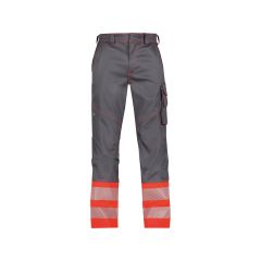 Dassy 201060 Princeton Stretch Hi-Vis Work Trousers  - Cement Grey/Fluo Red