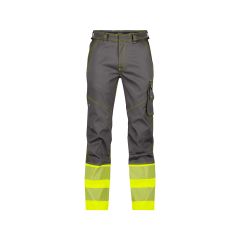 Dassy 201060 Princeton Stretch Hi-Vis Work Trousers  - Cement Grey/Fluo Yellow