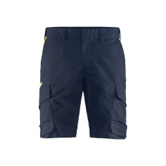 Blaklader 1446 Industry Shorts Stretch - Dark Navy Blue/Hi-Vis Yellow