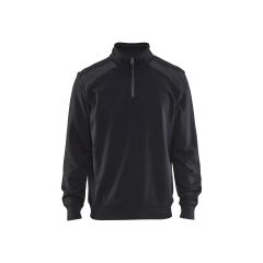 Blaklader 3353 Half-Zip 2-Tone Sweatshirt - Black/Mid Grey