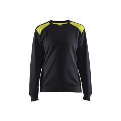 Blaklader 3408 Women's Sweatshirt - Black/Hi-Vis Yellow