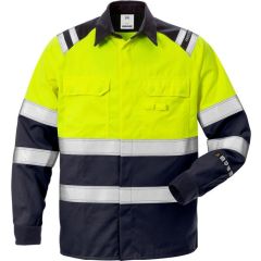 Fristads Flamestat High Vis Shirt CL 1 7051 ATS (Hi Vis Yellow/Navy)