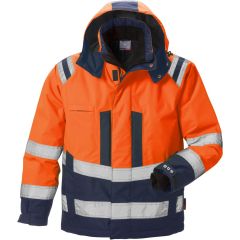 Fristads High Vis Airtech Winter Jacket CL 3 4035 GTT - Waterproof, Windproof, Breathable, Quilted (Hi Vis Orange/Navy)