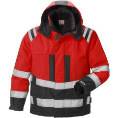Fristads High Vis Airtech Winter Jacket CL 3 4035 GTT - Waterproof, Windproof, Breathable, Quilted (Hi Vis Red/Black)