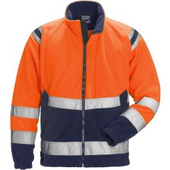Fristads High Vis Fleece Jacket CL 3 4041 FE - Waterproof, Windproof, Breathable (Hi Vis Orange/Navy)