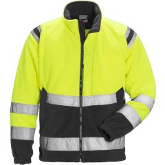Fristads High Vis Fleece Jacket CL 3 4041 FE - Waterproof, Windproof, Breathable (Hi Vis Yellow/Black)