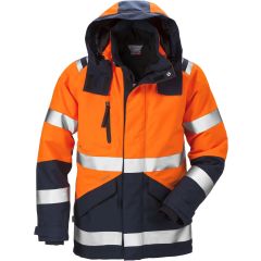 Fristads High Vis Gore-Tex Shell Jacket CL 3 4988 GXB - Waterproof, Windproof, Breathable (Hi Vis Orange/Navy)