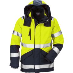 Fristads High Vis Gore-Tex Shell Jacket CL 3 4988 GXB - Waterproof, Windproof, Breathable (Hi Vis Yellow/Navy)