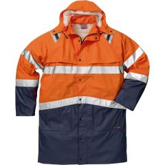 Fristads High Vis Rain Coat CL 3 4634 RS - Waterproof, Stretch, Ventilated (Hi Vis Orange/Navy)
