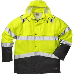 Fristads High Vis Rain Jacket CL 3 4624 RS - Waterproof, Stretch, Ventilated (Hi Vis Yellow/Black)