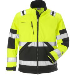 Fristads High Vis Soft Shell Jacket CL 2 4083 WYH - Water Repellent, Windproof (Hi Vis Yellow/Black)