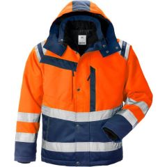 Fristads High Vis Winter Jacket CL 3 4043 PP - Quilt Lined, Water Repellent (Hi Vis Orange/Navy)