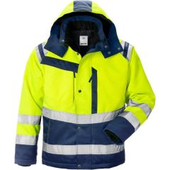 Fristads High Vis Winter Jacket CL 3 4043 PP - Quilt Lined, Water Repellent (Hi Vis Yellow/Navy)