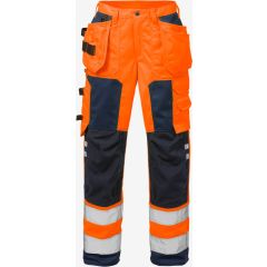 Fristads High Vis Craftsman Trousers Woman CL 2 2125 PLU - Water Repellent (Hi Vis Orange/Navy)