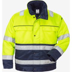 Fristads High Vis Winter Jacket CL 3 444 PP - Fleece Lined, Water Repellent (Hi Vis Yellow/Navy)