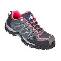 Himalayan 4302 Ladies Pink/Grey Leather/Mesh Cross Trainer with Metal Free Toecap and Midsole S1P SRC