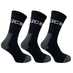 JCB Socks JCBX000044Y 3Pk Work Socks With Added Elastane - Size 6-11