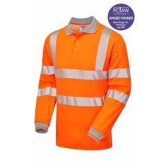 PULSAR LIFE GRS Men's Long Sleeve Polo Shirt LFE904-ORG Rail Spec (Hi Vis Orange)