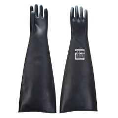 Portwest A803 Heavyweight Latex Rubber Chemical Resistant Gauntlet Gloves 600mm (Black)