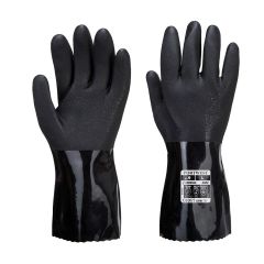 Portwest A882 ESD PVC Chemical Resistant Gauntlet Gloves (Black)