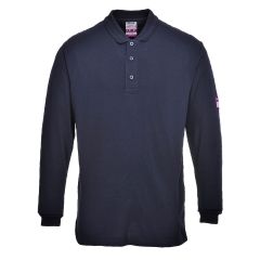Portwest FR10 Flame Resistant Anti-Static Long Sleeve Polo Shirt (Navy)