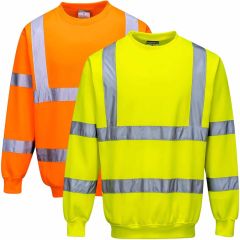 Portwest B303 Hi-Vis Sweatshirt - Rail Spec (Orange Or Yellow)