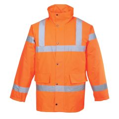 Portwest RT30 Hi-Vis Winter Traffic Jacket Orange - Waterproof, Warm, Rail Spec